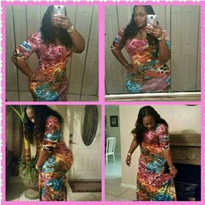 Multi-colored mermaid maxi dress